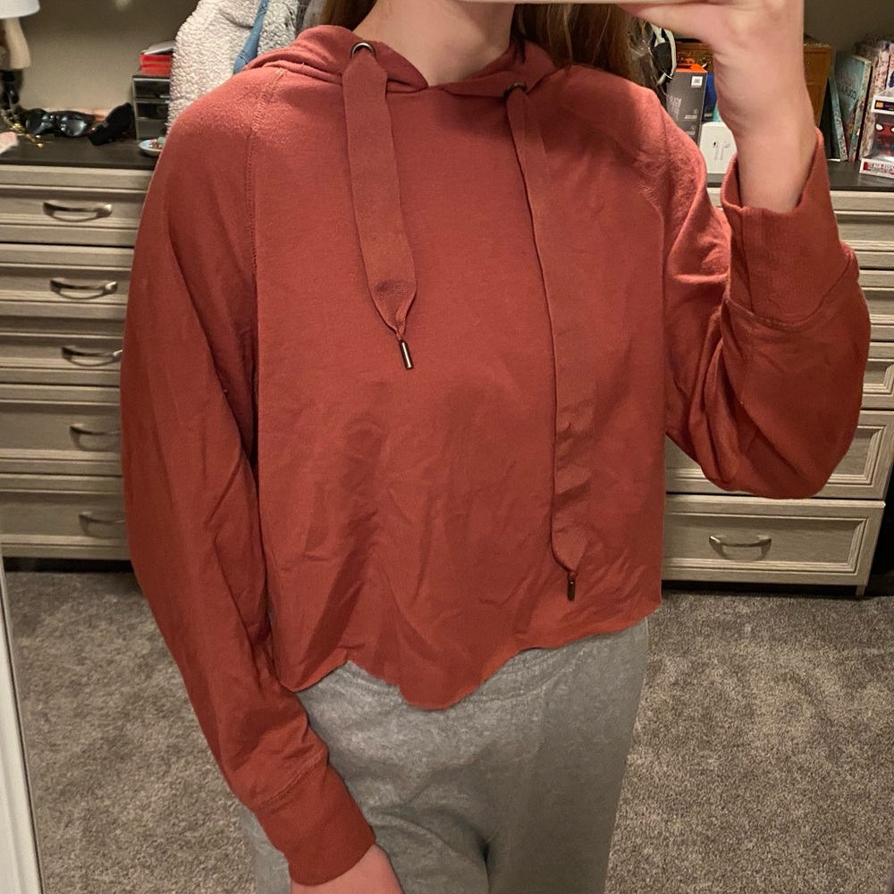 Rusty Red Crop Hoodie